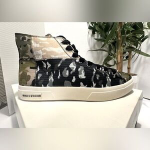 Sun Stone Men's Size 12 Mesa High Top Sneakers Colorblocked Bandana Camo New!